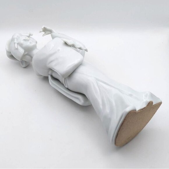 Vintage Porcelain Traditional Geisha Girl w/ Fan Japanese Figurine Blanc de Chen - Picture 6 of 6